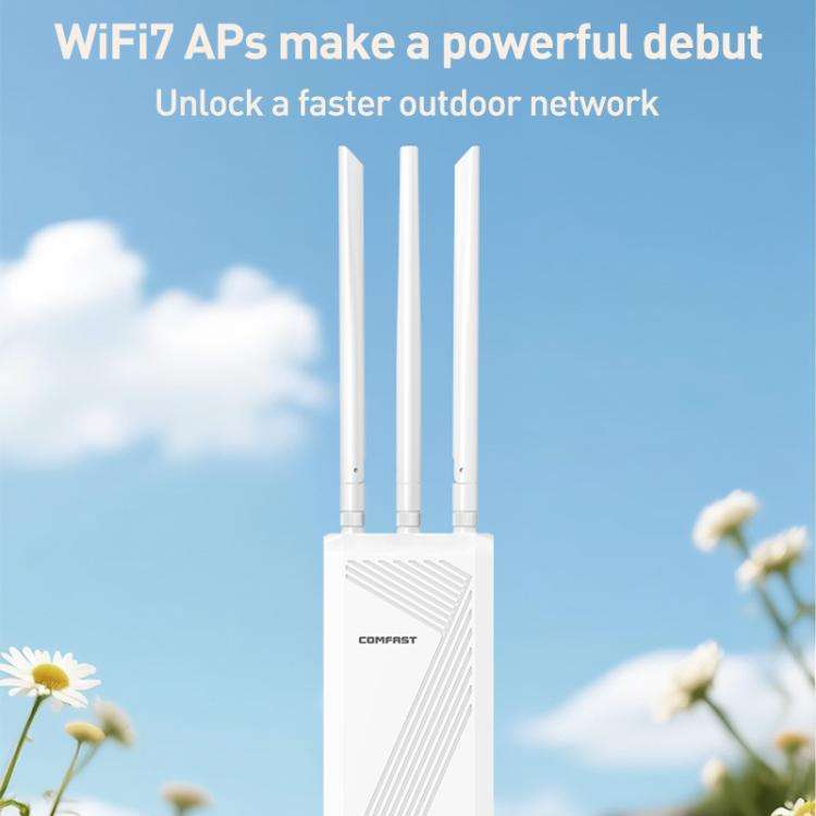 COMFAST CF-EW87 3600Mbps Dual-Band WiFi7 Outdoor Wireless AP, Plug:EU Plug(White)