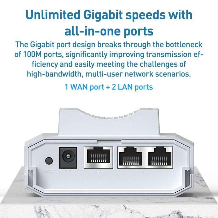 COMFAST CF-EW87 3600Mbps Dual-Band WiFi7 Outdoor Wireless AP, Plug:US Plug(White)