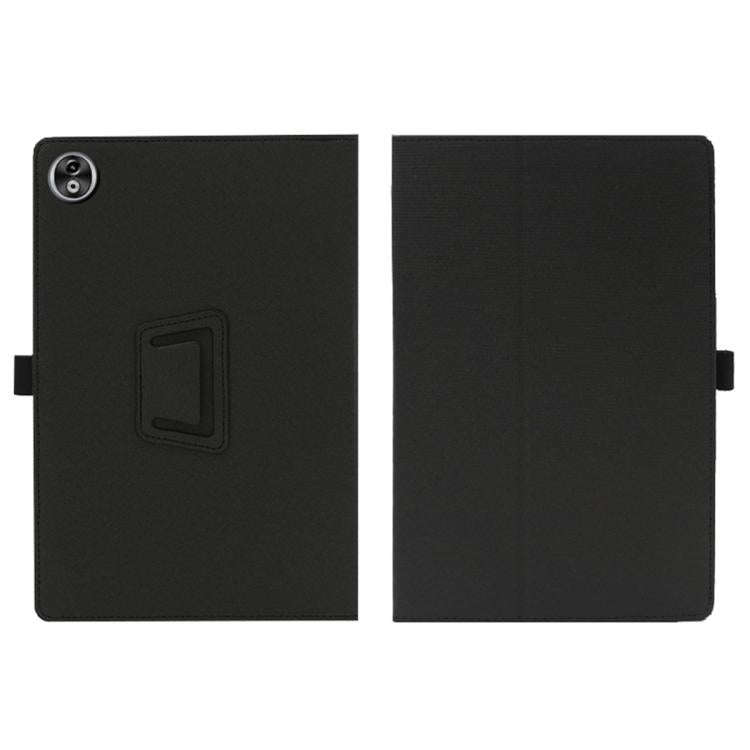 For DOOGEE T40 Pro 2-Folding Leather Tablet Case with Handrest & Pen Slot(Black)