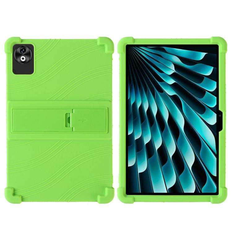 For DOOGEE T40 Pro Shockproof Silicone Tablet Protective Case with Holder(Green)