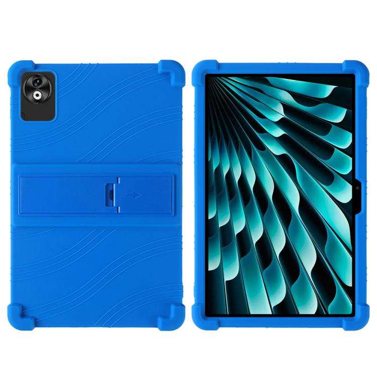 For DOOGEE T40 Pro Shockproof Silicone Tablet Protective Case with Holder(Blue)