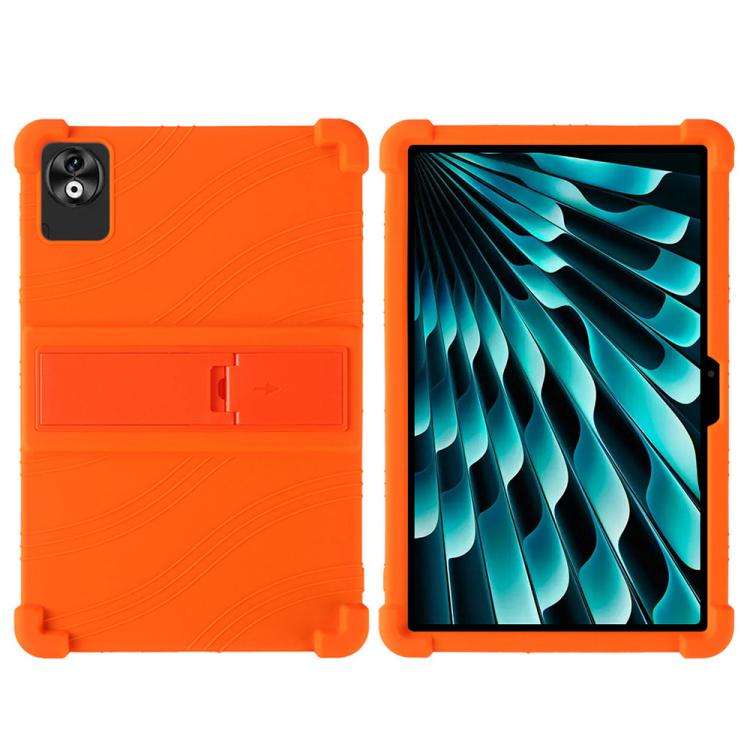For DOOGEE T40 Pro Shockproof Silicone Tablet Protective Case with Holder(Orange)