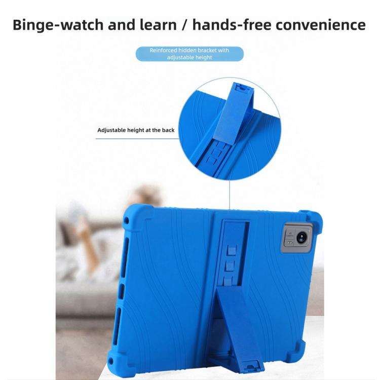 For DOOGEE T40 Pro Shockproof Silicone Tablet Protective Case with Holder(Rainbow)