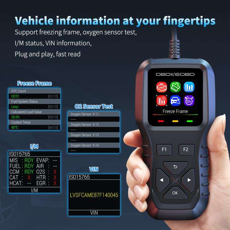 K1 Car OBDII Diagnostic Tool Smart Engine Fault Detector(Grey Black)