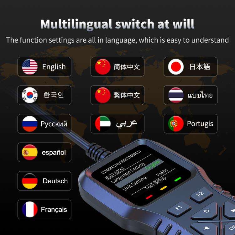 K1 Car OBDII Diagnostic Tool Smart Engine Fault Detector(Grey Black)
