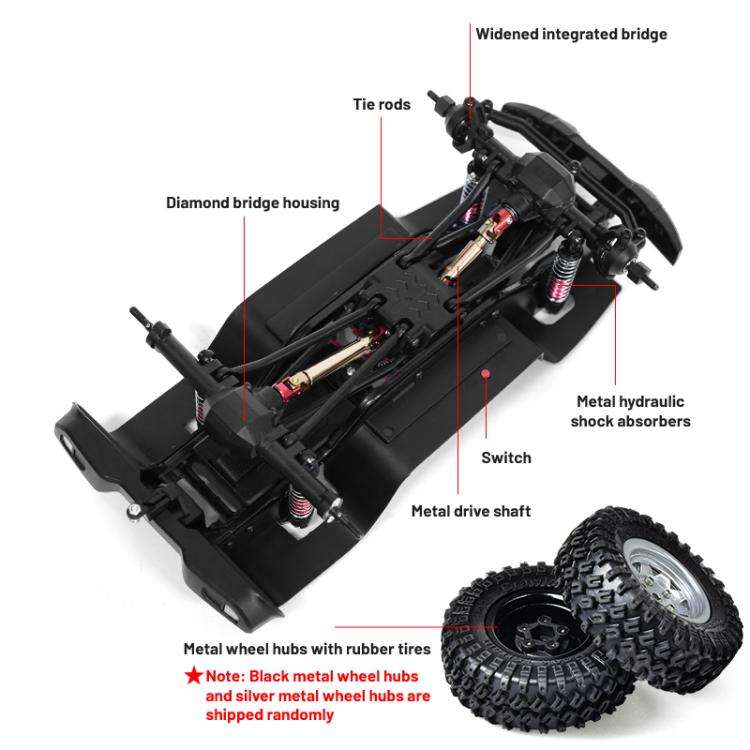 JJR/C C8801 Pro Black Warrior Edition Wrangler Simulation Climbing Remote Control Car(Black)