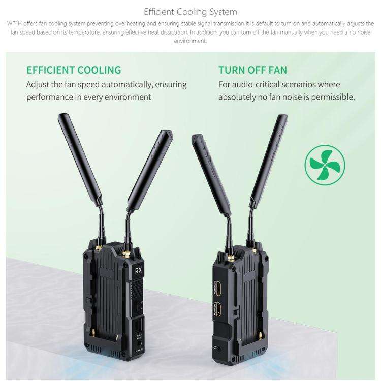 FEELWORLD WT1H 4K Wireless Video Transmission System Dual HDMI-compatible Full Duplex Intercom Li...