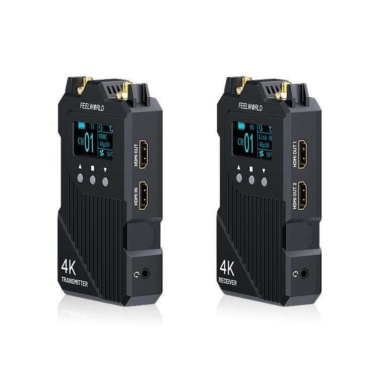 FEELWORLD WT1H 4K Wireless Video Transmission System Dual HDMI-compatible Full Duplex Intercom Li...