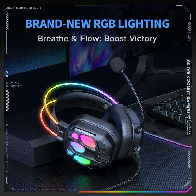 ONIKUMA X89 RGB Wired Earphone with Microphone(Black)