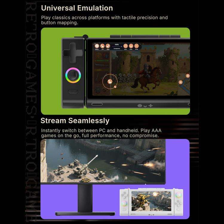 ONE-NETBOOK Sugar 1 Dual Screen Handheld Game Console, 16GB+512GB, Android 14 Snapdragon G3 Gen3(...