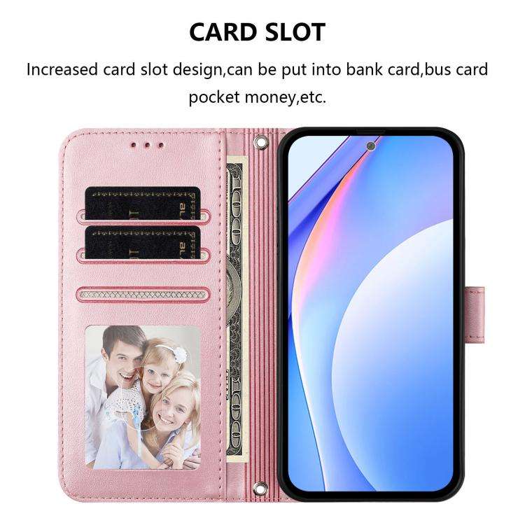 For Doogee N60 Pro Litter Panda Embossing RFID Leather Phone Case with Lanyard(Pink)