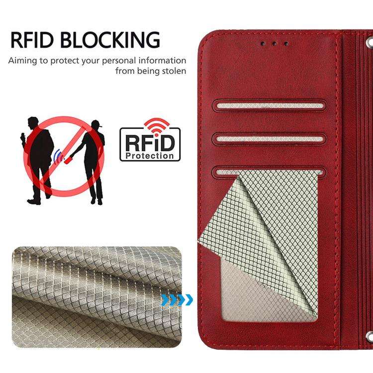 For Doogee N60 Pro Litter Panda Embossing RFID Leather Phone Case with Lanyard(Wine Red)