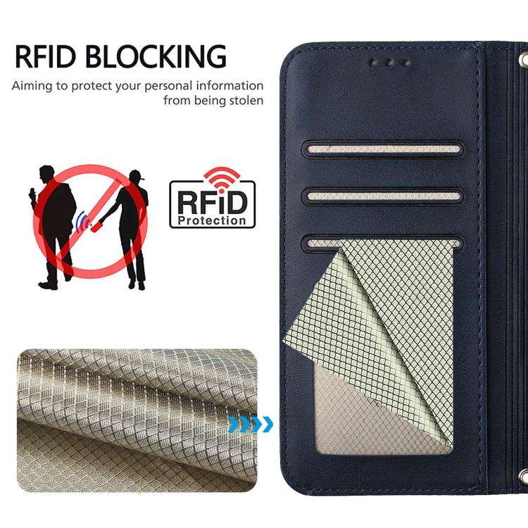 For Doogee N60 Pro Litter Panda Embossing RFID Leather Phone Case with Lanyard(Blue)