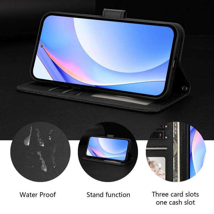 For Doogee N56 / N56 Pro Litter Panda Embossing RFID Leather Phone Case with Lanyard(Black)