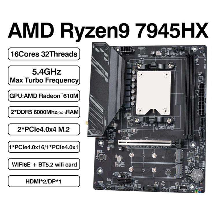 Ryzen 9 7945HX CPU AMD Desktop Computer Motherboard