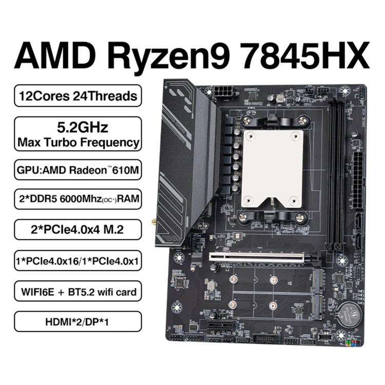 Ryzen 9 7845HX CPU AMD Desktop Computer Motherboard