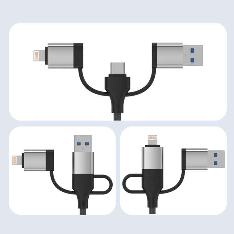 3 in 1 8 Pin, Type-C, USB to 3.5mm Multi-function External Sound Card(Silver)