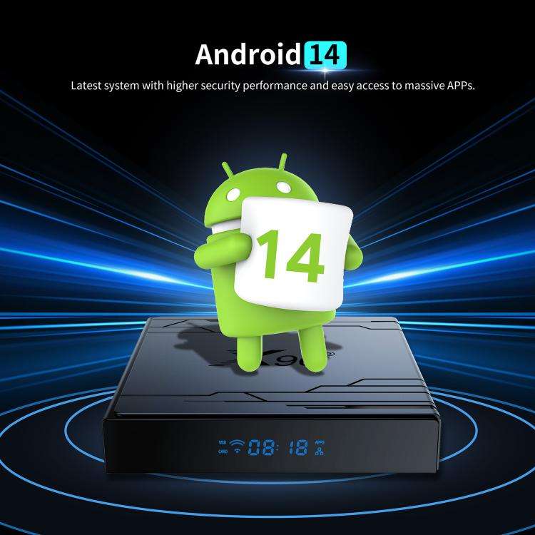 X96 NEX 4K Android 14 Smart TV Box with Remote Control, 4GB+32GB, Amlogic S905Y5 Quad Core(UK Plug)