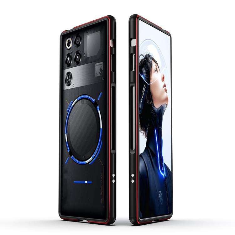 For ZTE nubia RedMagic 11 Pro / 11 Pro+ Aurora Series Metal Frame Phone Case(Black Red)