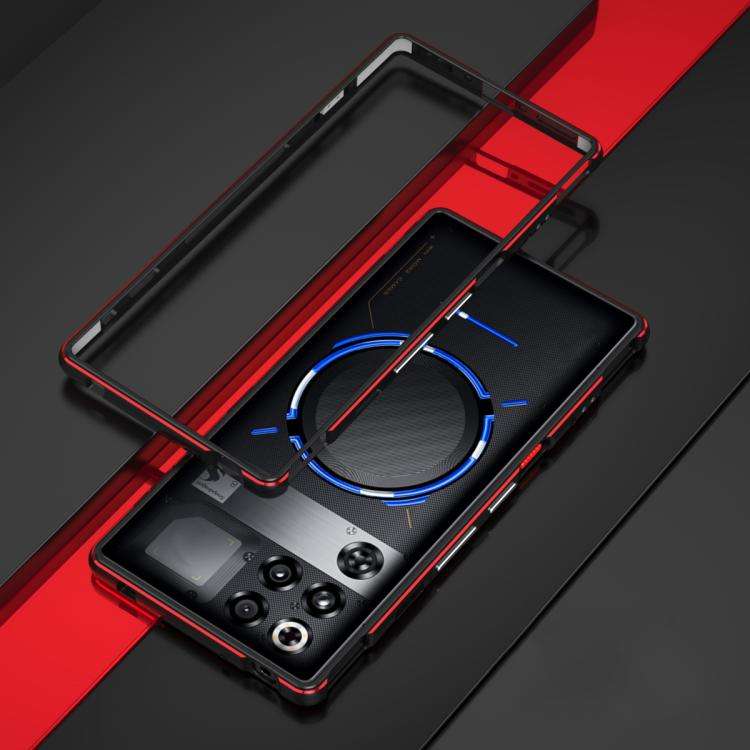 For ZTE nubia RedMagic 11 Pro / 11 Pro+ Aurora Series Metal Frame Phone Case(Black Red)