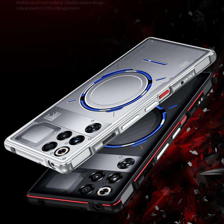 For ZTE nubia RedMagic 11 Pro / 11 Pro+ Aurora Series Metal Frame Phone Case(Black Red)