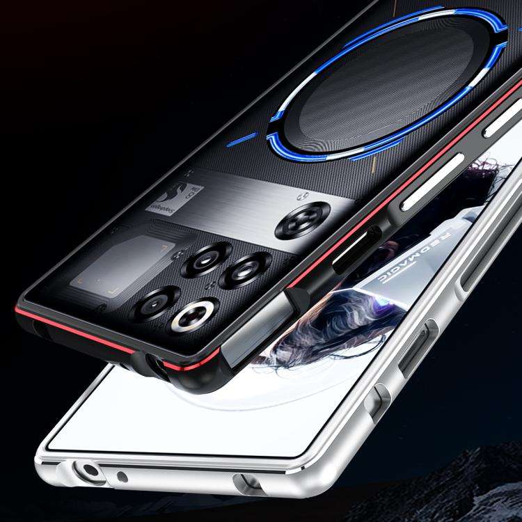 For ZTE nubia RedMagic 11 Pro / 11 Pro+ Aurora Series Metal Frame Phone Case(Black Red)