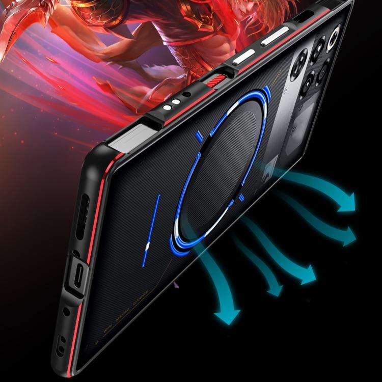 For ZTE nubia RedMagic 11 Pro / 11 Pro+ Aurora Series Metal Frame Phone Case(Black Red)