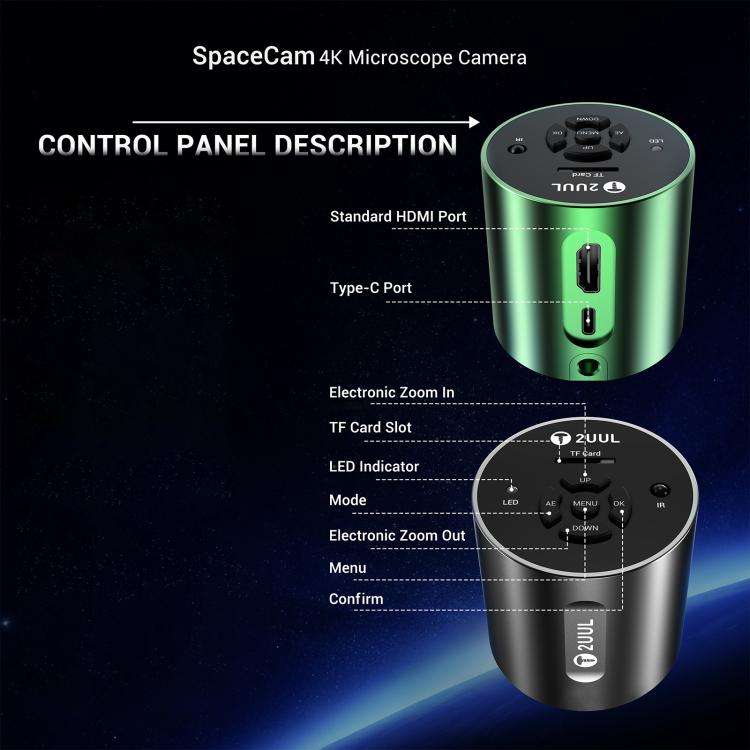 2UUL MS01 SpaceCam 829W-Pixel Industrial Electronic 4K Microscope Camera(Green)