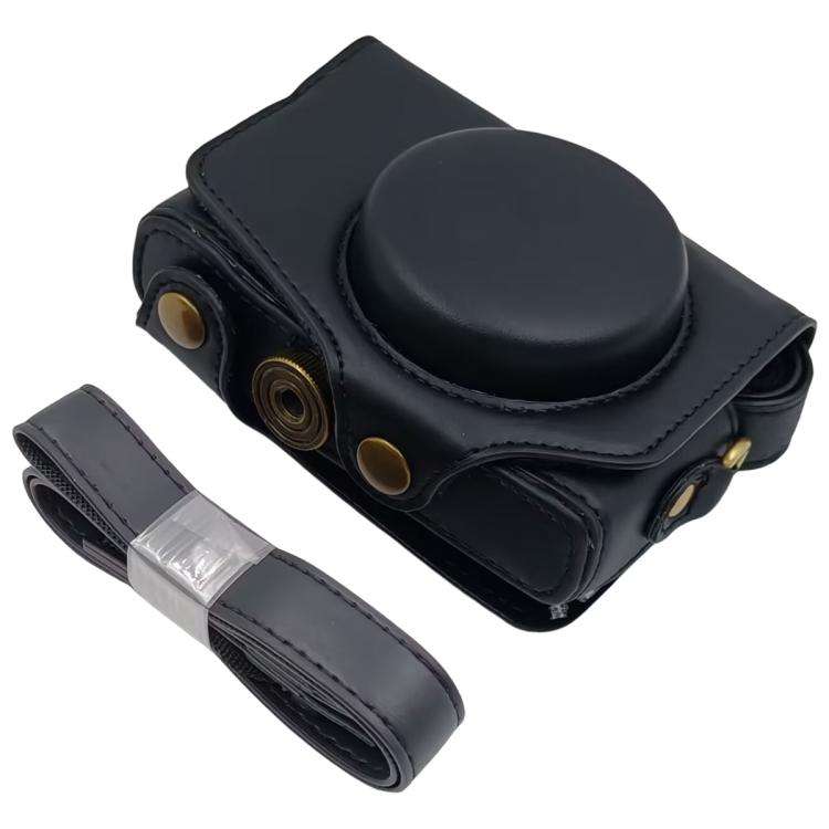 For Canon PowerShot SX710 HS / SX700 HS Retro Leather Full Body Camera Cover Bag with Strap(Black)