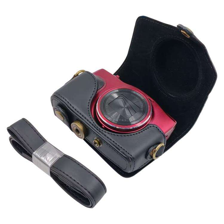 For Canon PowerShot SX710 HS / SX700 HS Retro Leather Full Body Camera Cover Bag with Strap(Black)