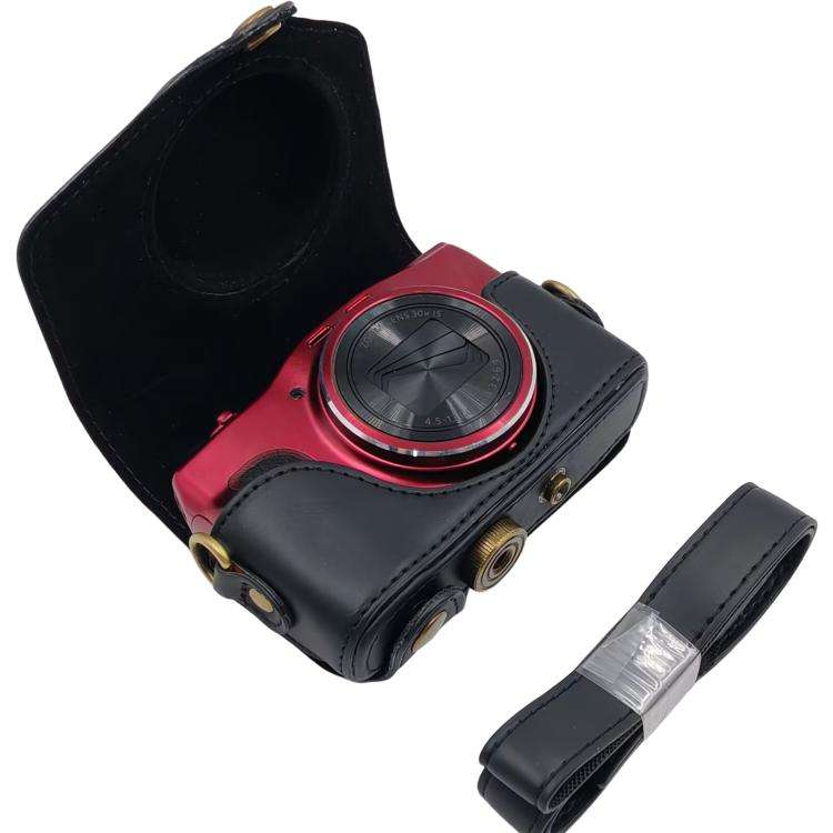 For Canon PowerShot SX710 HS / SX700 HS Retro Leather Full Body Camera Cover Bag with Strap(Black)