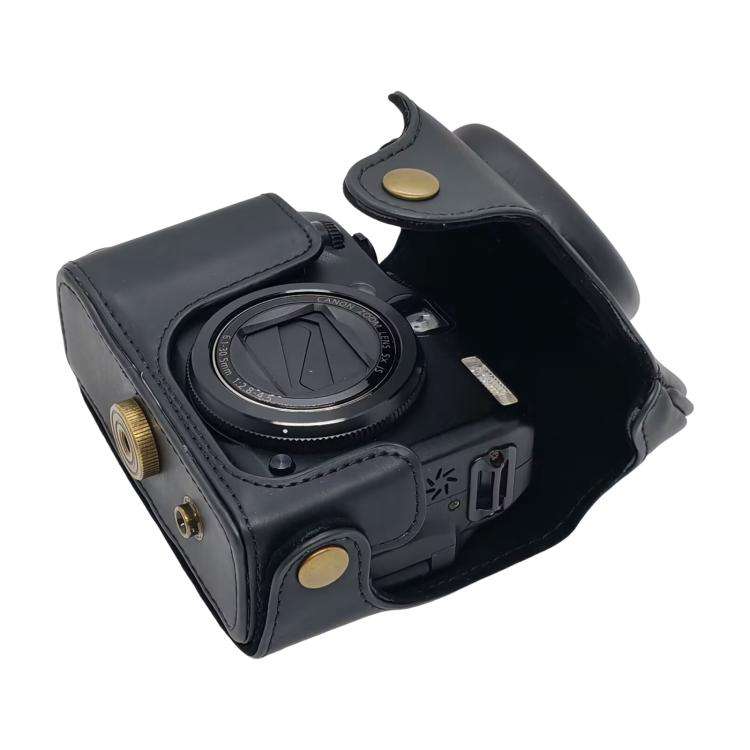 For Canon PowerShot G10 / G11 / G12 Retro Leather Full Body Camera Cover Bag with Strap(Black)