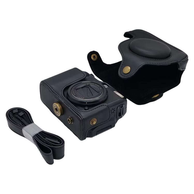 For Canon PowerShot G10 / G11 / G12 Retro Leather Full Body Camera Cover Bag with Strap(Black)