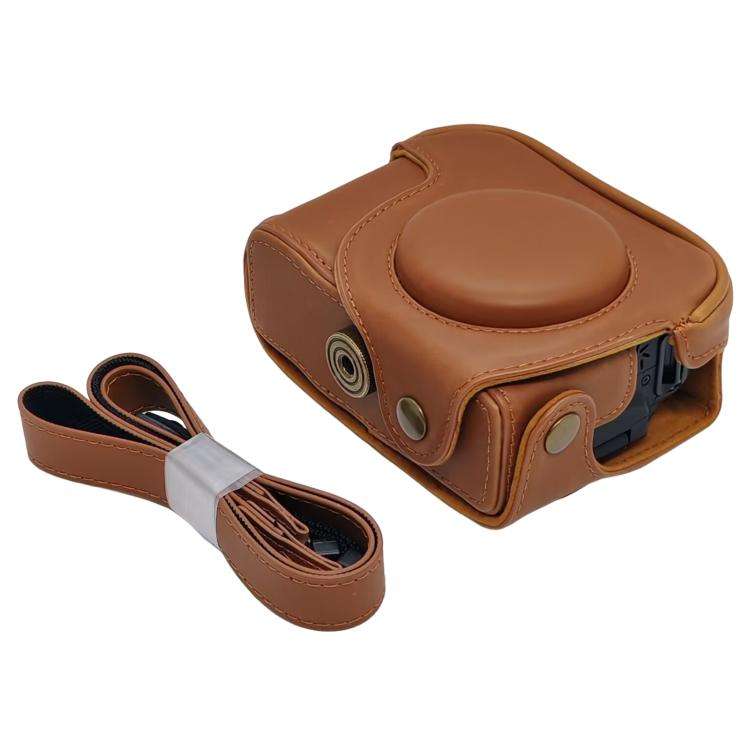 For Canon PowerShot G10 / G11 / G12 Retro Leather Full Body Camera Cover Bag with Strap(Brown)