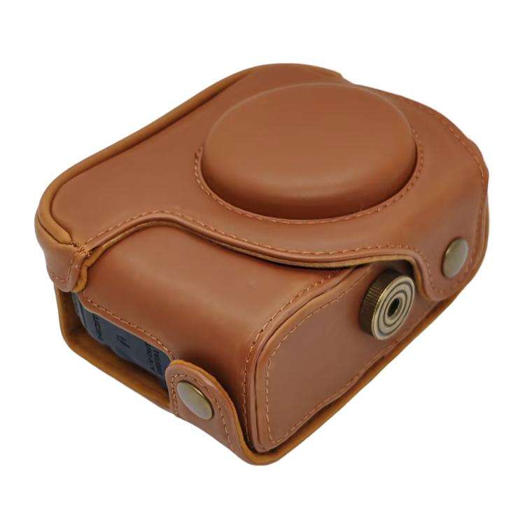 For Canon PowerShot G10 / G11 / G12 Retro Leather Full Body Camera Cover Bag with Strap(Brown)
