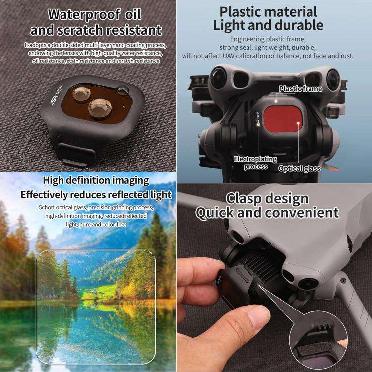 For DJI Mini 5 Pro JSR CB Series Clip-on Drone Camera Lens Filter, Filter:ND64PL
