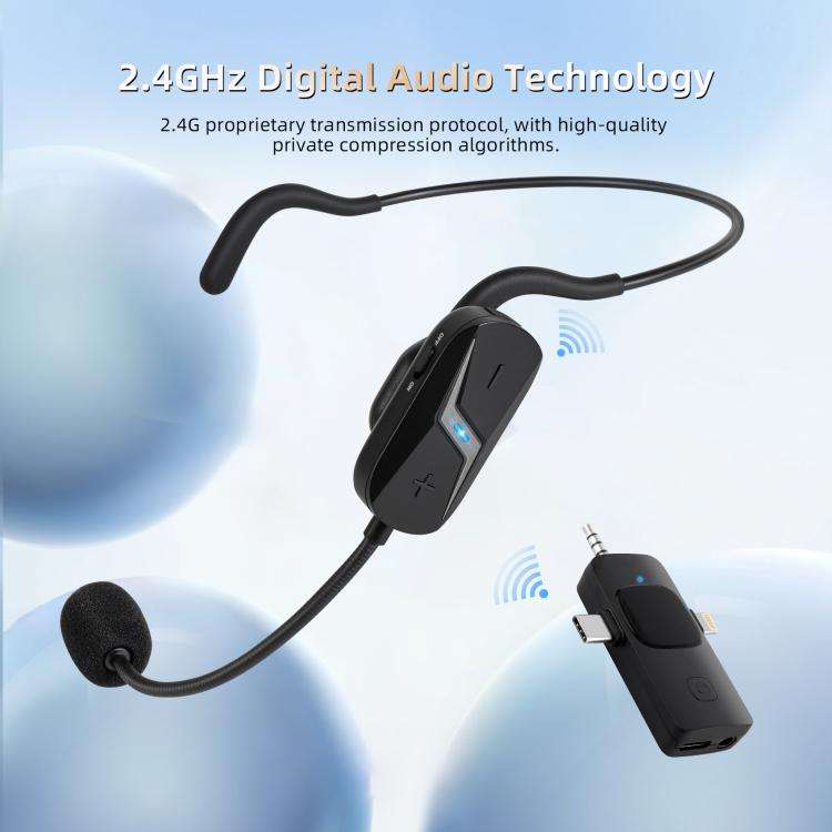 Yanmai GF13 2.4G Wireless Headset Noise Reduction Microphone(Black)