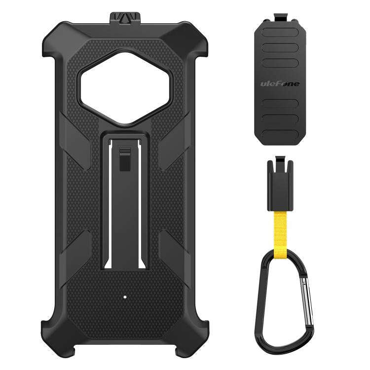 For Ulefone RugKing 3 Pro Ulefone Armor Back Clip Phone Case with Carabiner(Black)