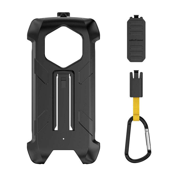For Ulefone RugKing 4 Pro Ulefone Armor Back Clip Phone Case with Carabiner(Black)