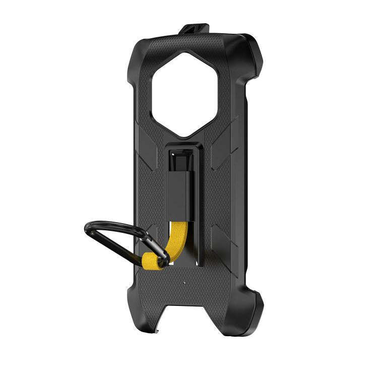 For Ulefone RugKing 4 Pro Ulefone Armor Back Clip Phone Case with Carabiner(Black)
