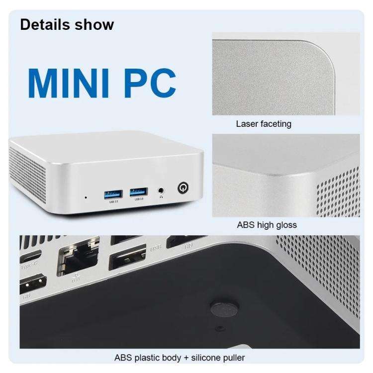 MN370 Windows 10 Low-power Home Office Mini PC, 8GB + 128GB, Intel Pentium N3700 Quad Core Proces...