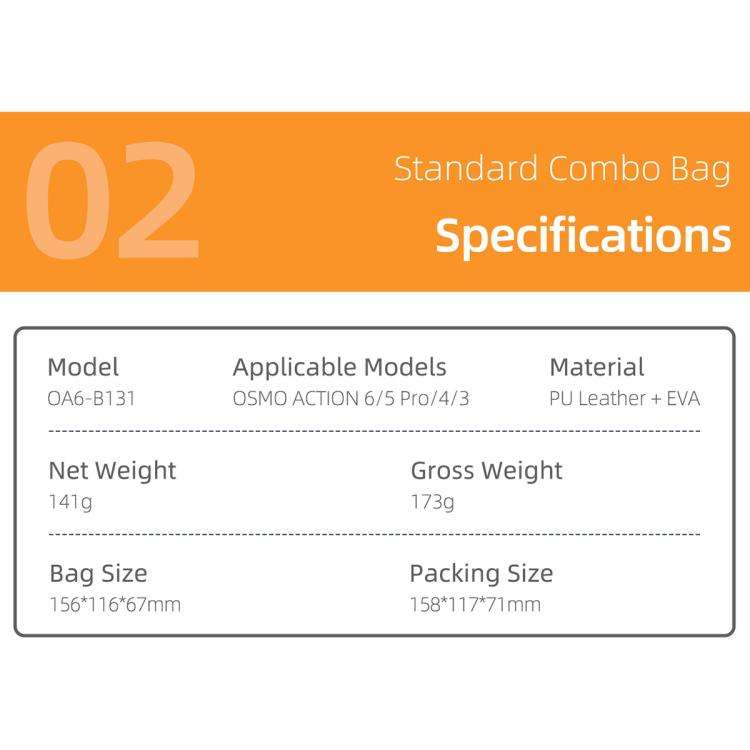 For DJI Osmo Action 6 / 5 Pro / 4 / 3 Sunnylife Portable Carrying Storage Box Standard Combo Bag(...