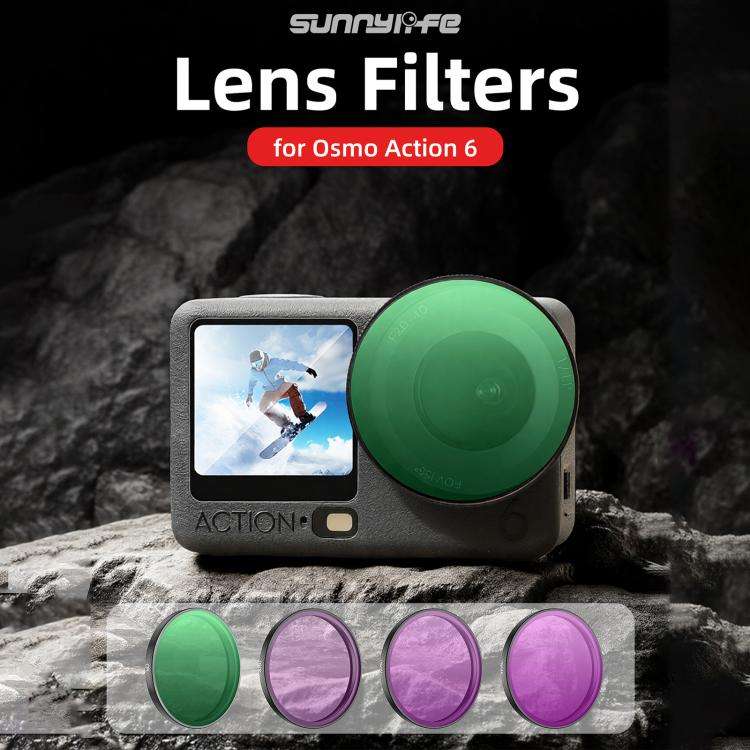 For DJI Osmo Action 6 Sunnylife Camera Lens Filter, Filter:8 in 1 Mixed Filter