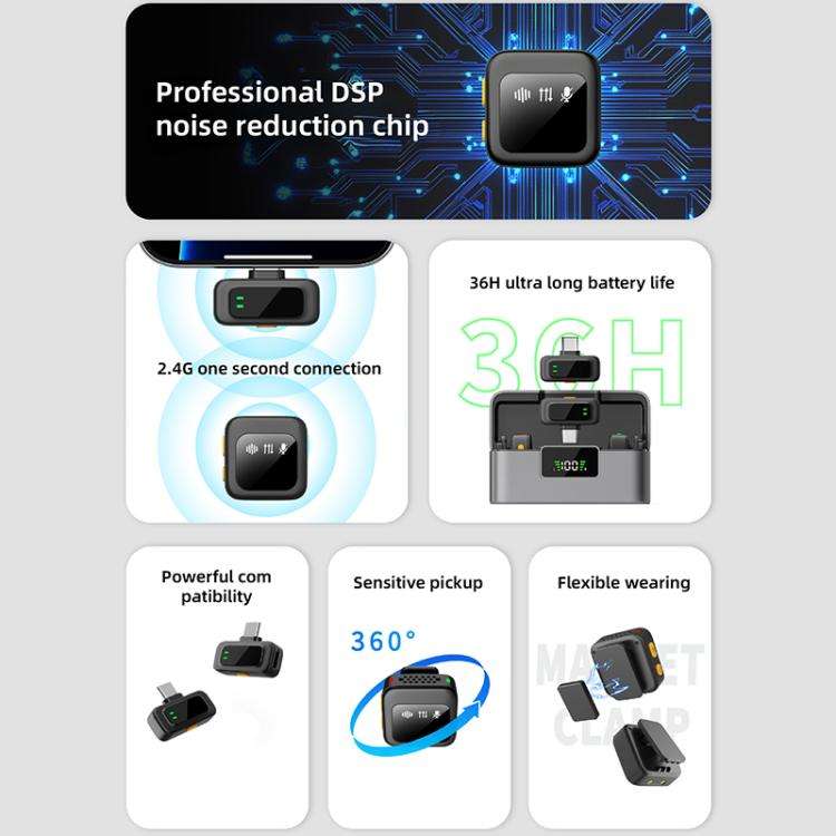 Q18 2 in 1 Lavalier Wireless Microphone, Model:8 Pin Plug