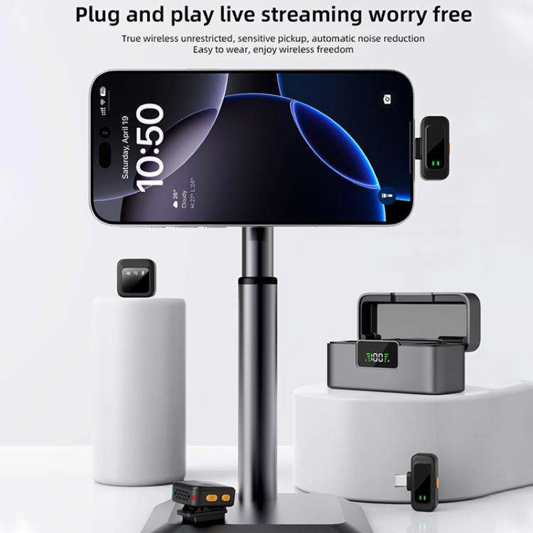 Q18 2 in 1 Lavalier Wireless Microphone, Model:8 Pin Plug