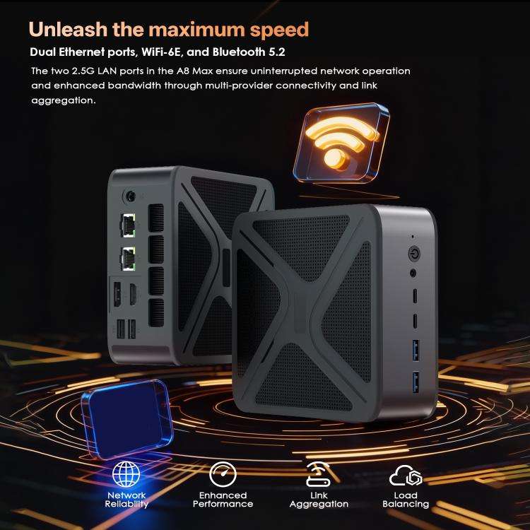 GXMO GH8 Windows 11 Pro Mini PC, 16GB+512GB, AMD Ryzen 9 8945HS Octa Core Processor(EU Plug)