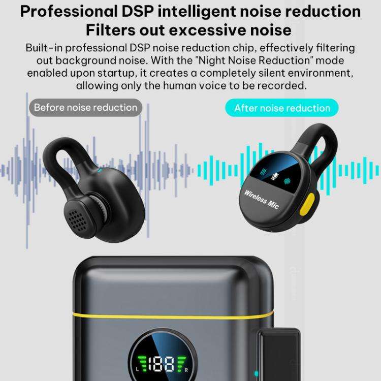 Q28 2 in 1 Lavalier Wireless Noise Cancellation Microphone, Model:Type-C Plug