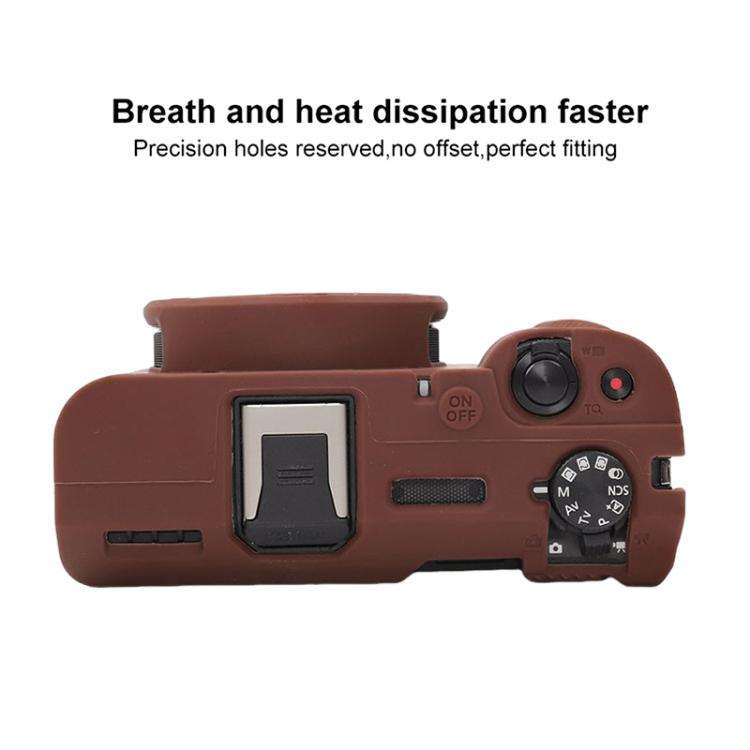 For Canon PowerShot V1 Glossy Soft Silicone Protective Cover(Coffee)
