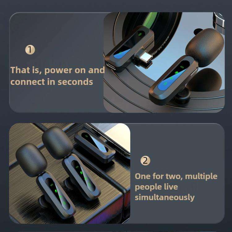J3 2 in 1 Lavalier Wireless Microphone Noise Reduction Mini Mic, Model:8 Pin Plug