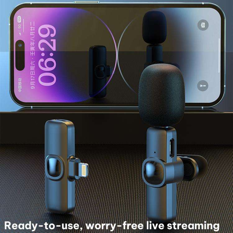 J1 2 in 1 Lavalier Wireless Microphone Noise Reduction Mini Mic, Model:Type-C Plug